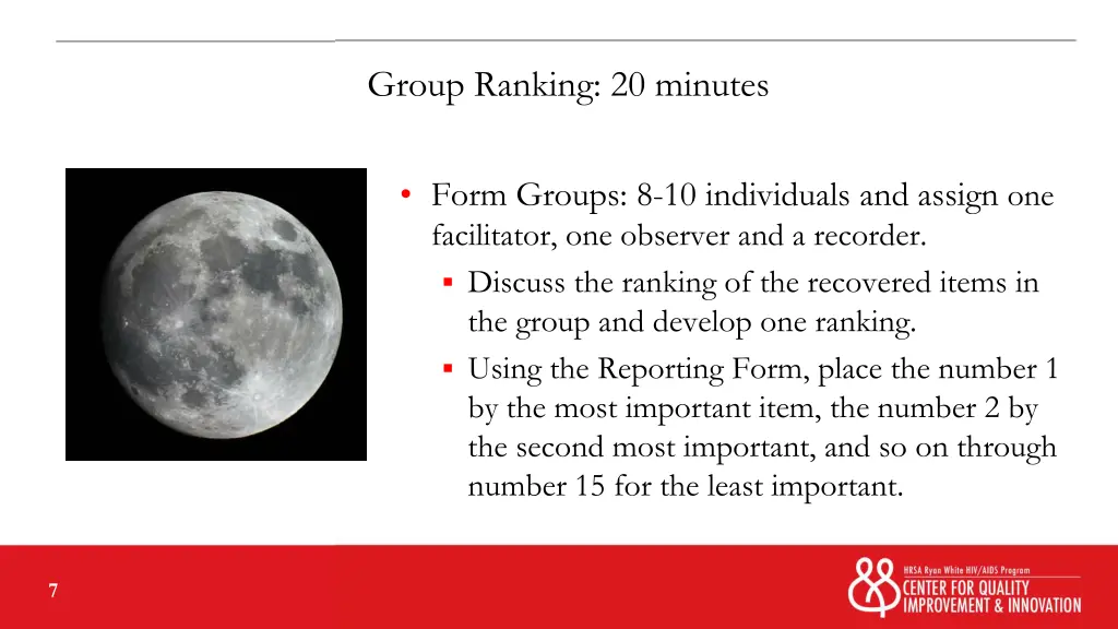 group ranking 20 minutes