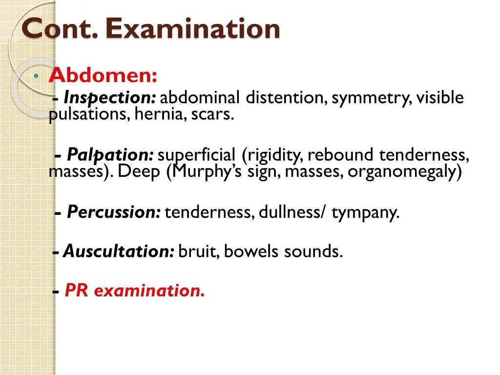 cont examination