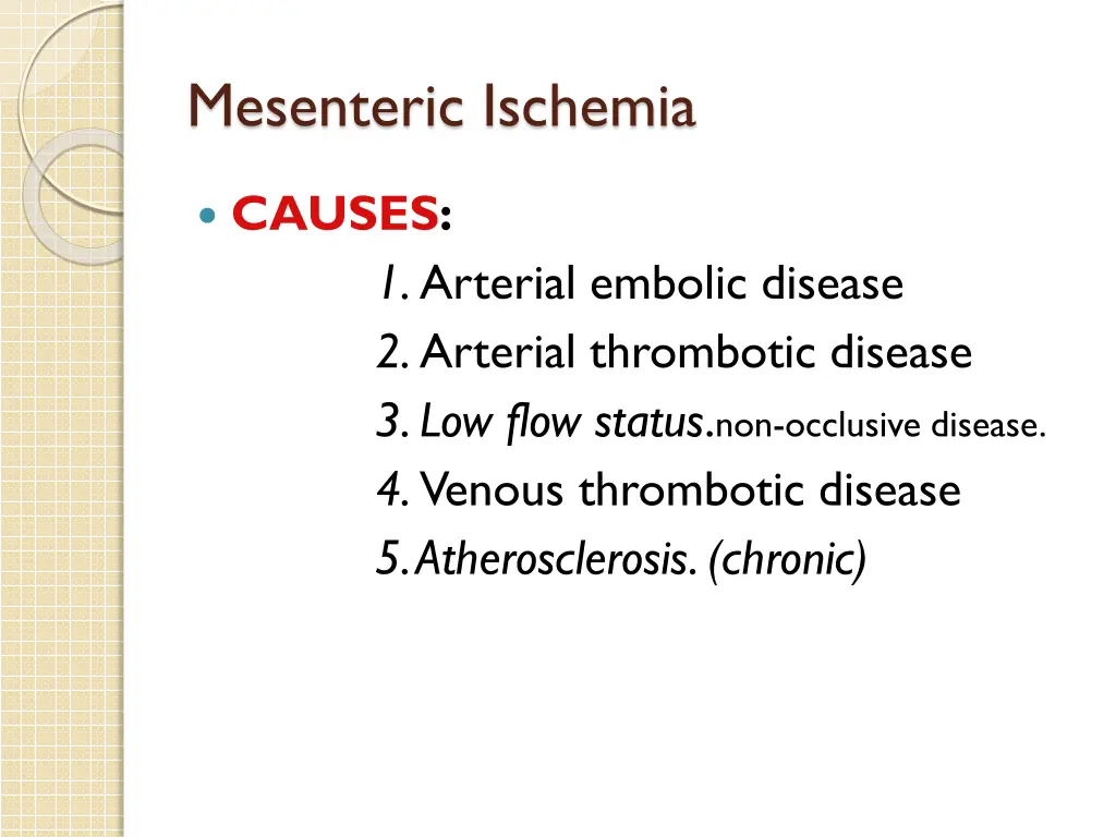 mesenteric ischemia