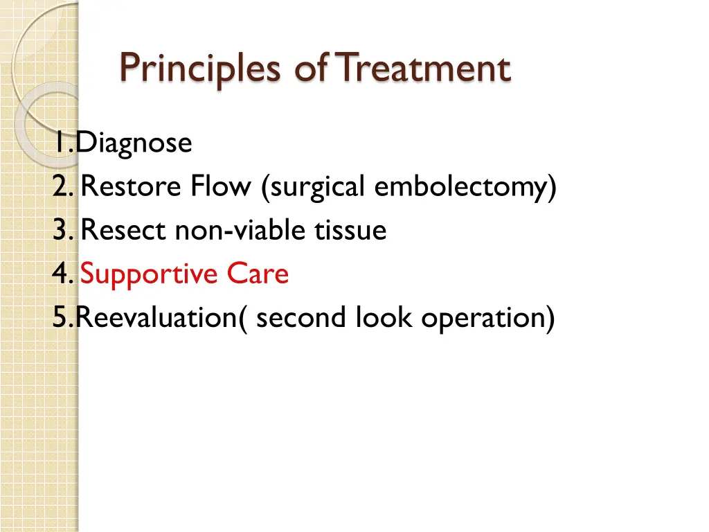 principles of treatment