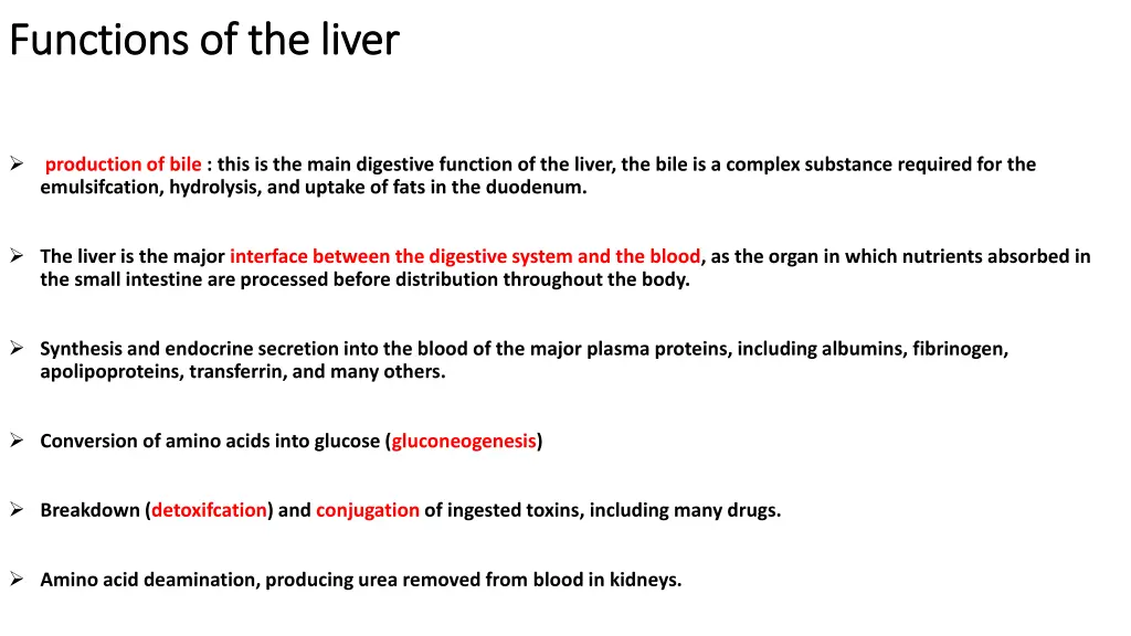 functions of the liver functions of the liver