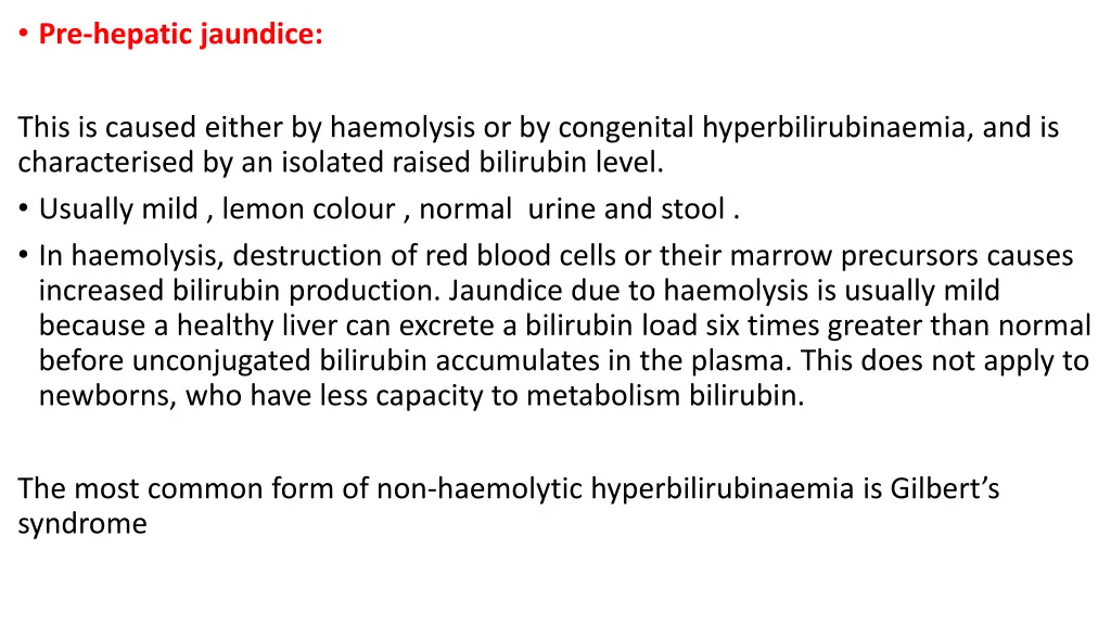 pre hepatic jaundice