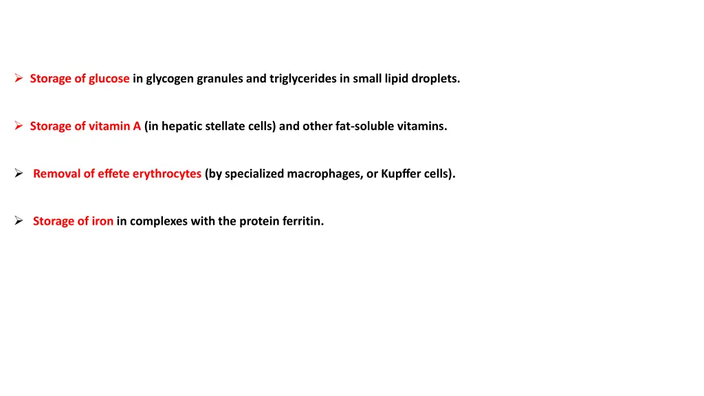 storage of glucose in glycogen granules