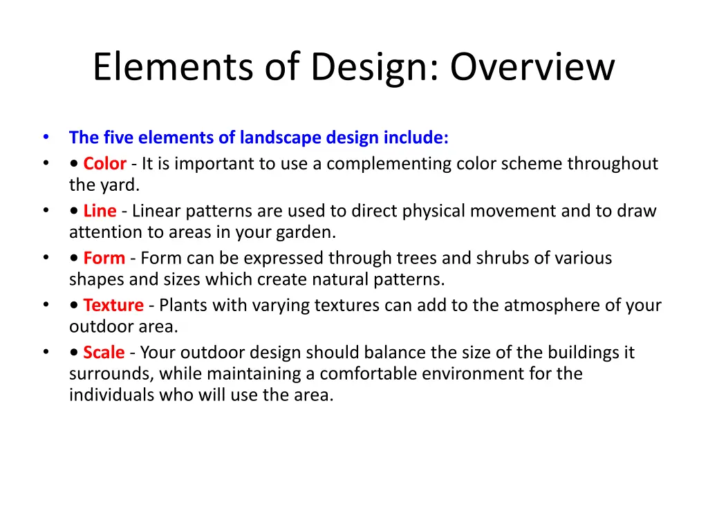 elements of design overview