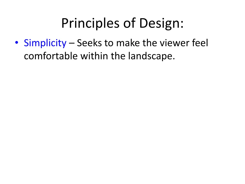 principles of design simplicity seeks to make