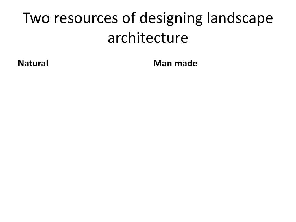 two resources of designing landscape architecture