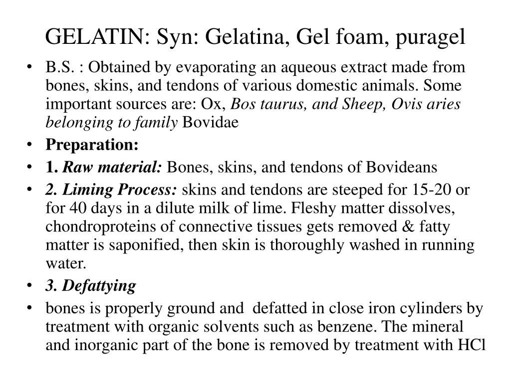 gelatin syn gelatina gel foam puragel