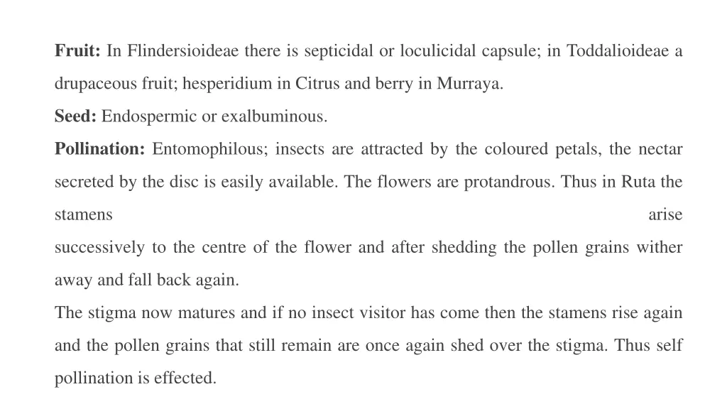 fruit in flindersioideae there is septicidal