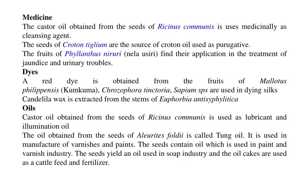 medicine the castor oil obtained from the seeds