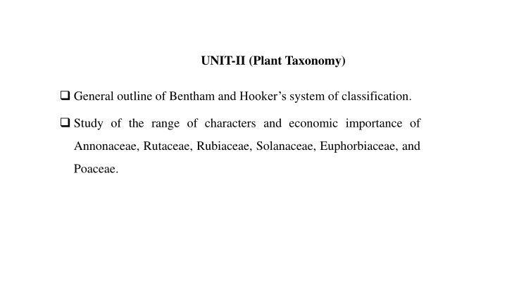 unit ii plant taxonomy