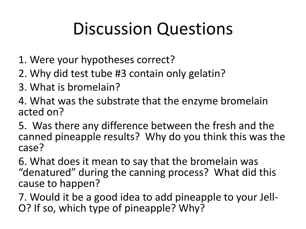 discussion questions