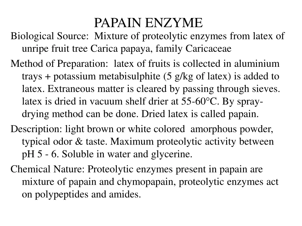 papain enzyme