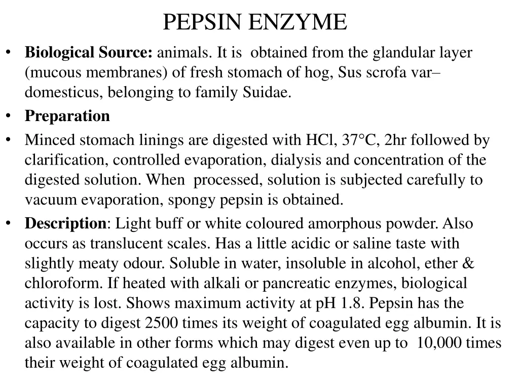 pepsin enzyme