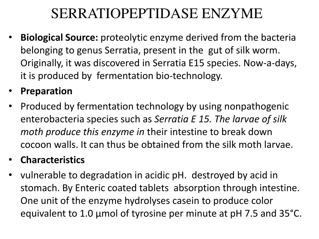 serratiopeptidase enzyme