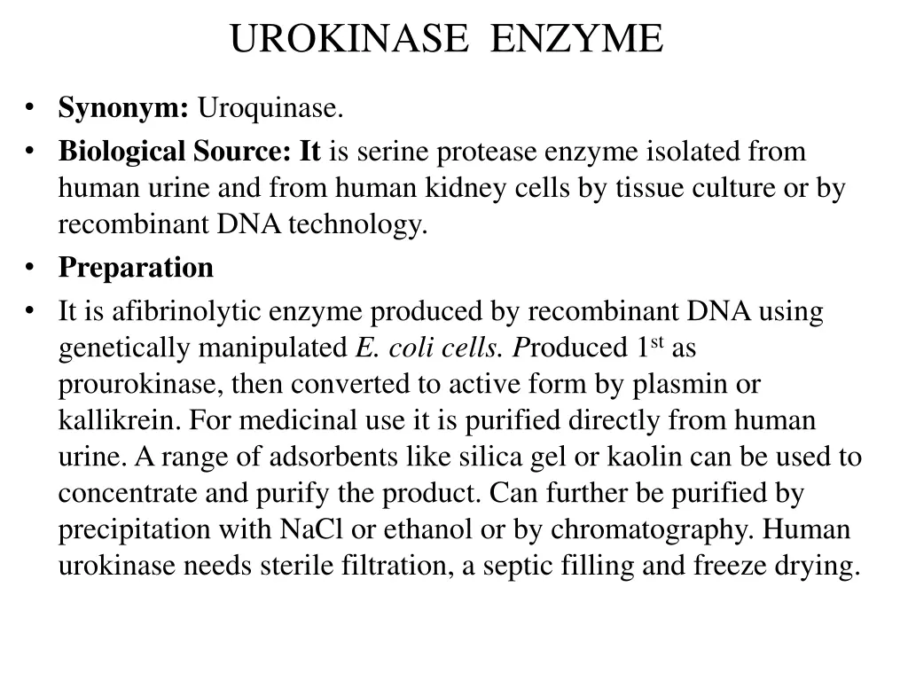 urokinase enzyme