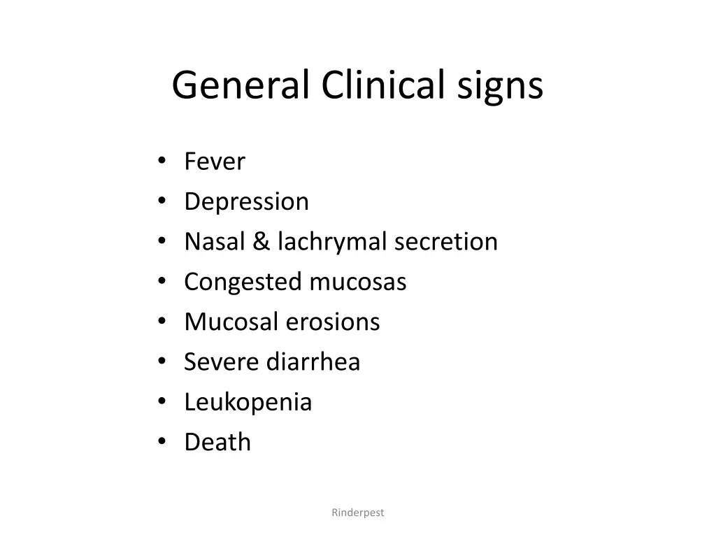 general clinical signs