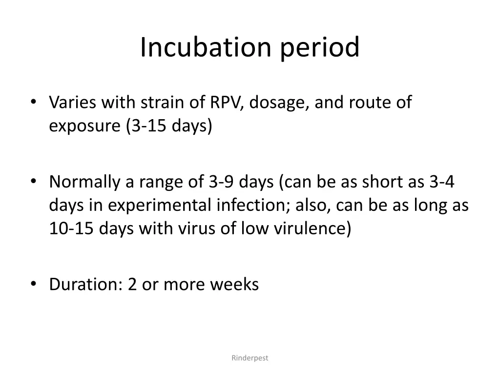 incubation period