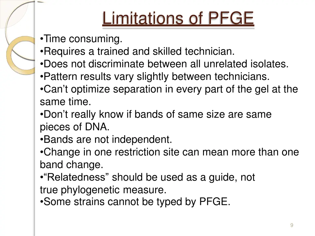 limitations of pfge time consuming requires