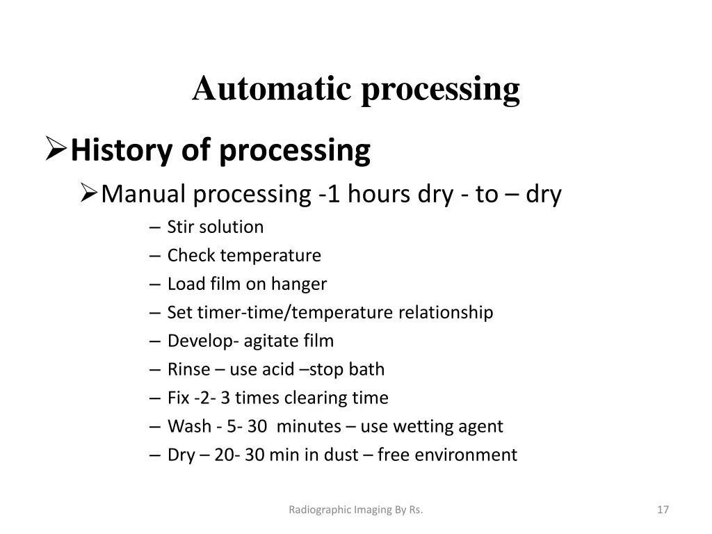 automatic processing