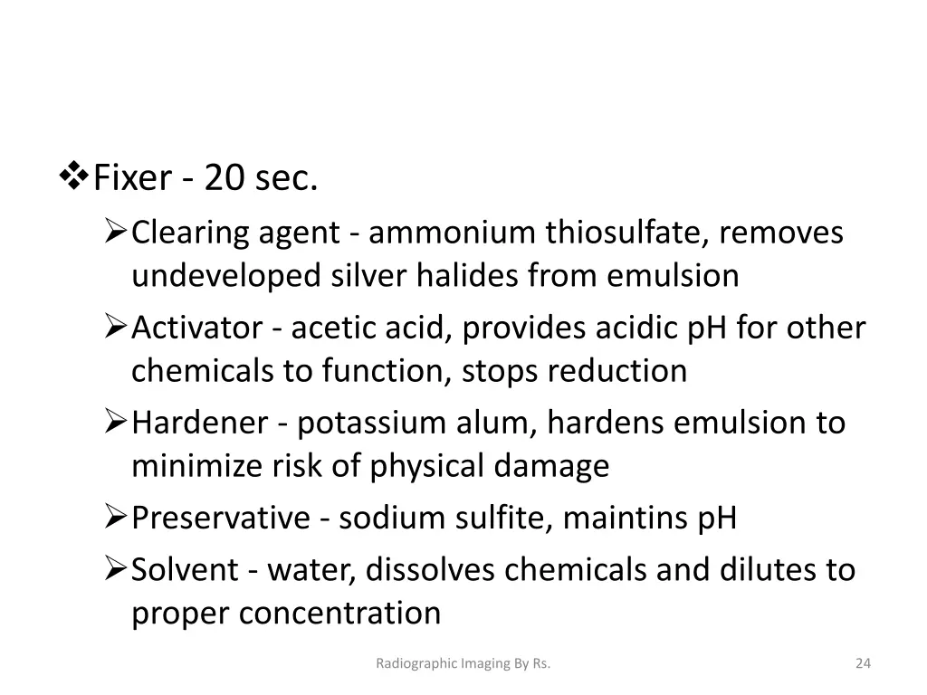 fixer 20 sec clearing agent ammonium thiosulfate