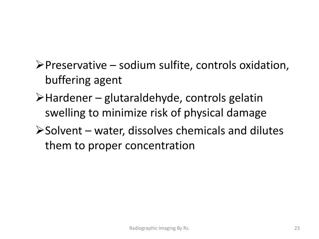 preservative sodium sulfite controls oxidation