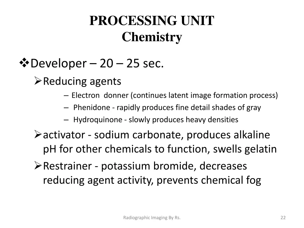 processing unit chemistry