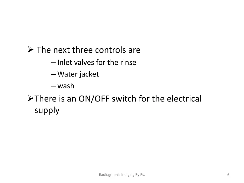 the next three controls are inlet valves