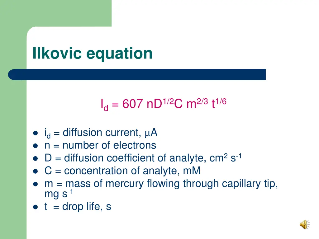 ilkovic equation