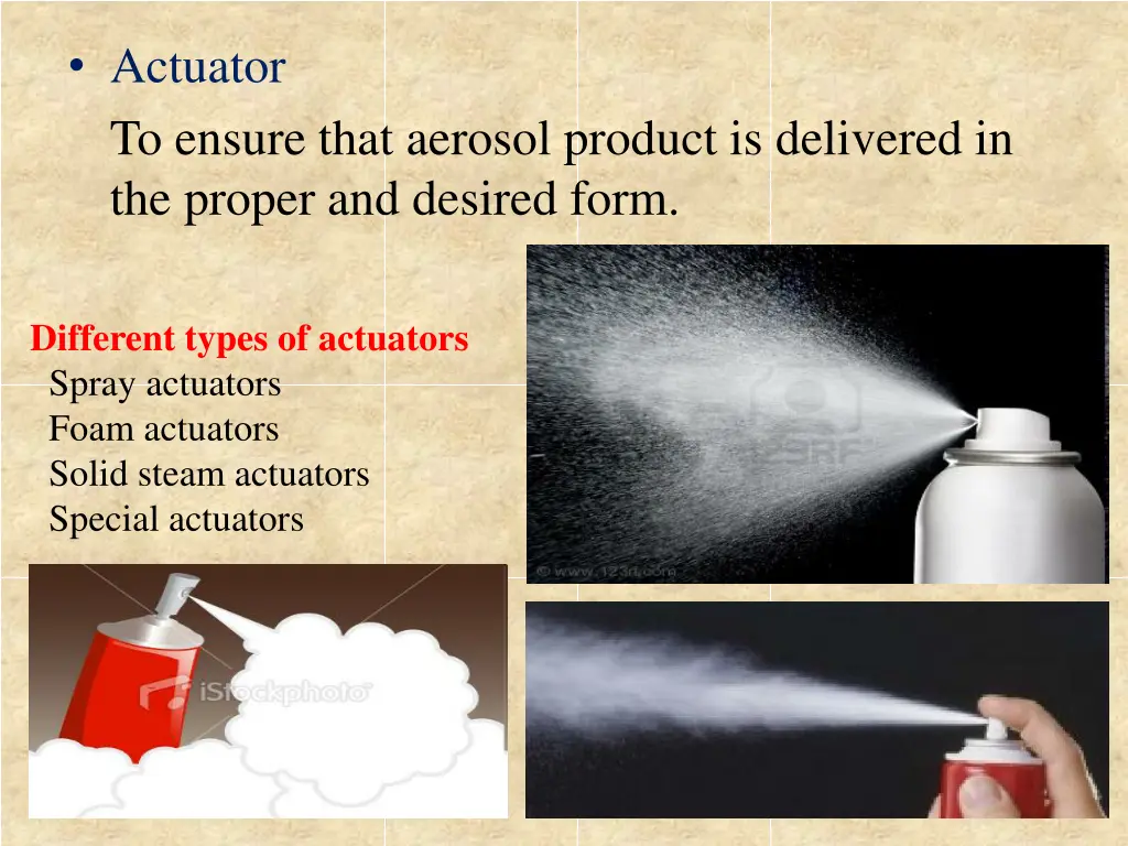 actuator to ensure that aerosol product