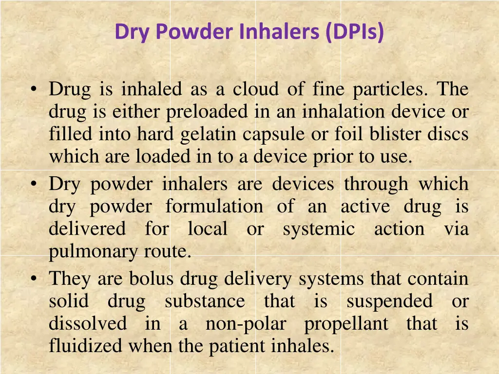 dry powder inhalers dpis