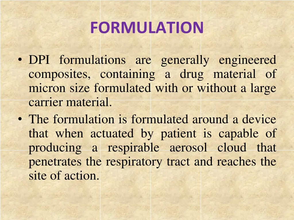 formulation