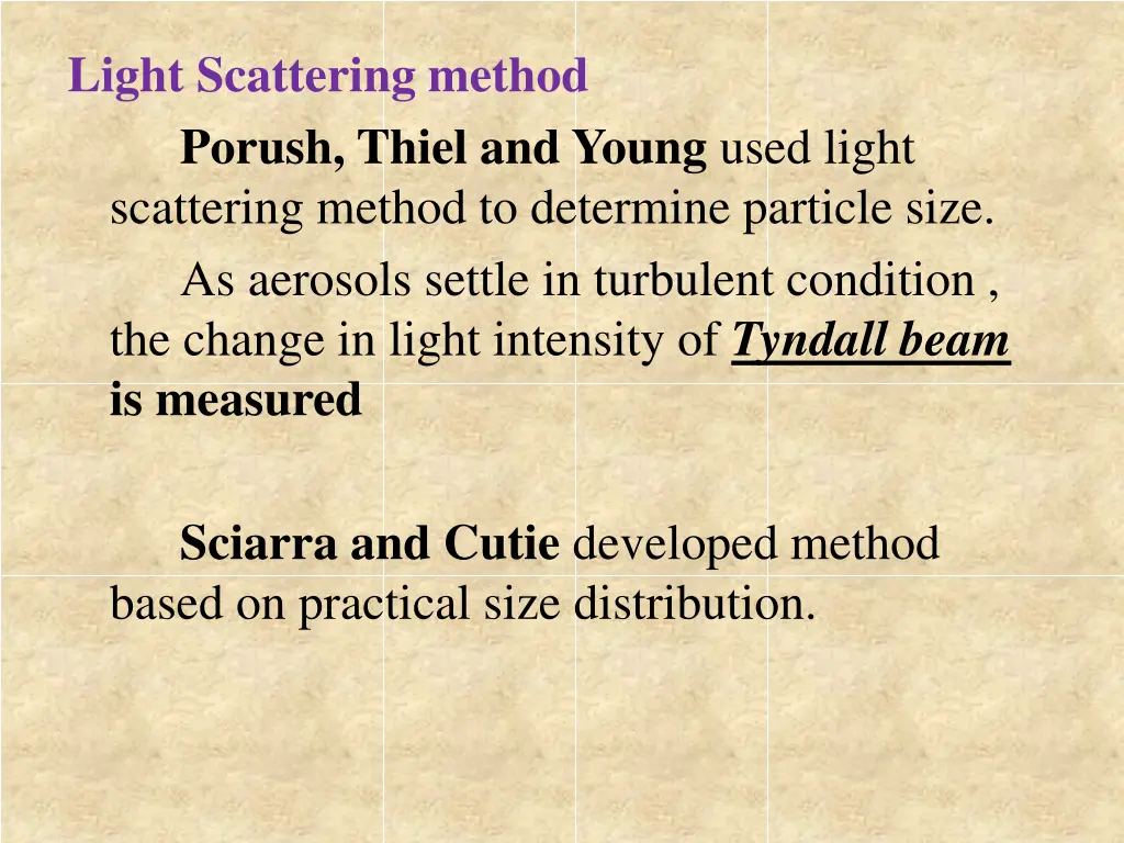 light scattering method porush thiel and young