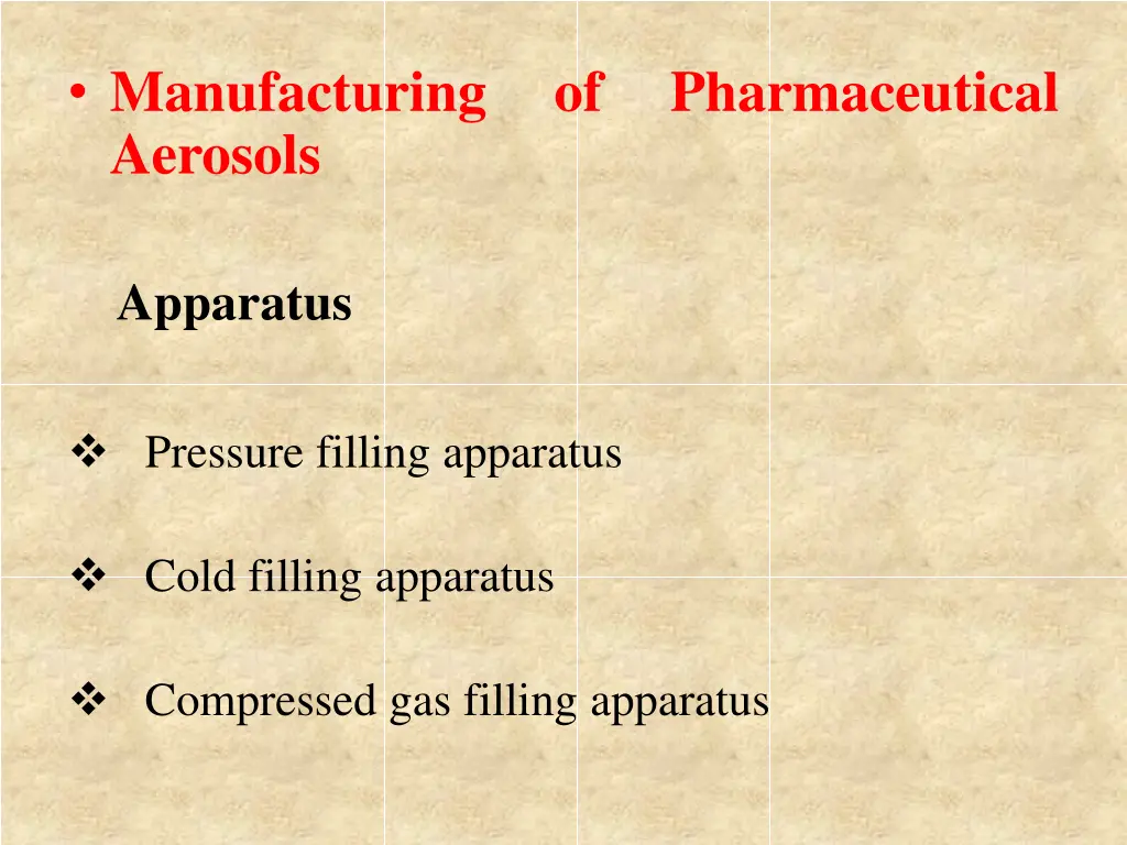 manufacturing aerosols