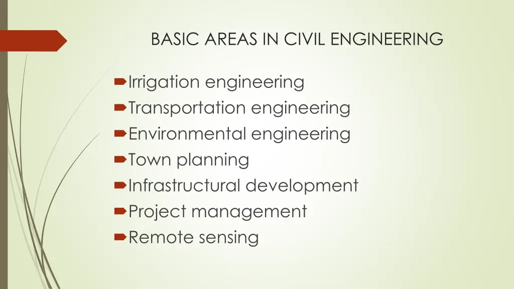 basic areas in civil engineering 1