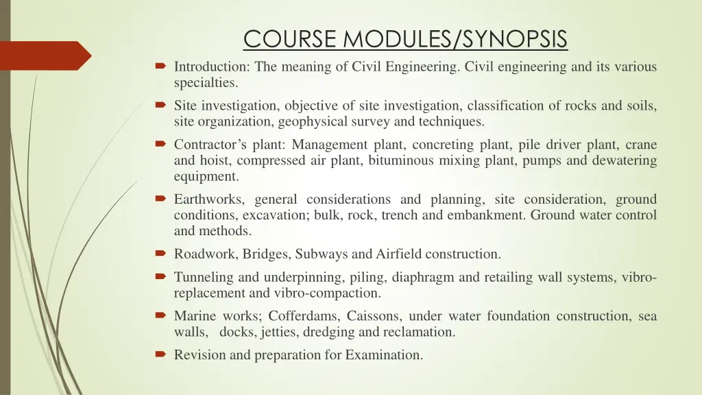 course modules synopsis introduction the meaning