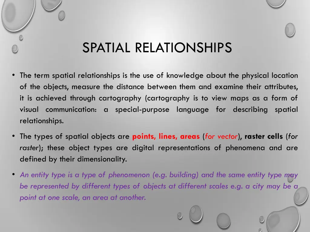 spatial relationships