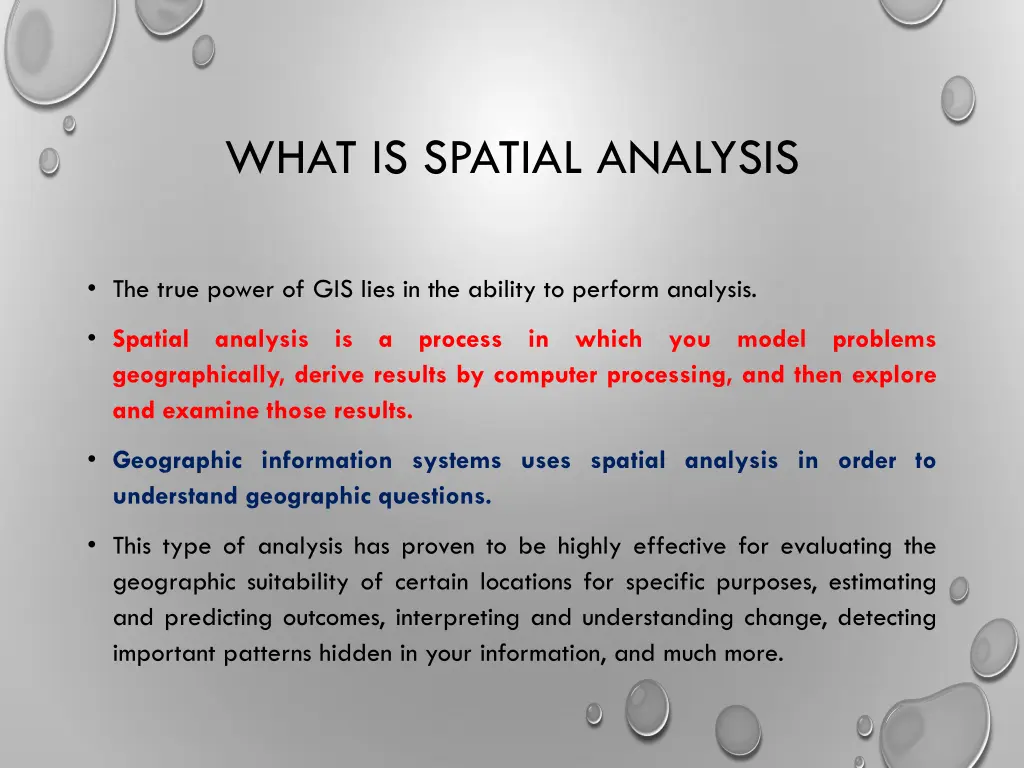 what is spatial analysis