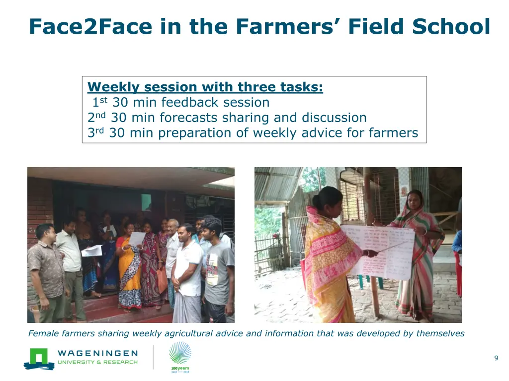 face2face in the farmers field school