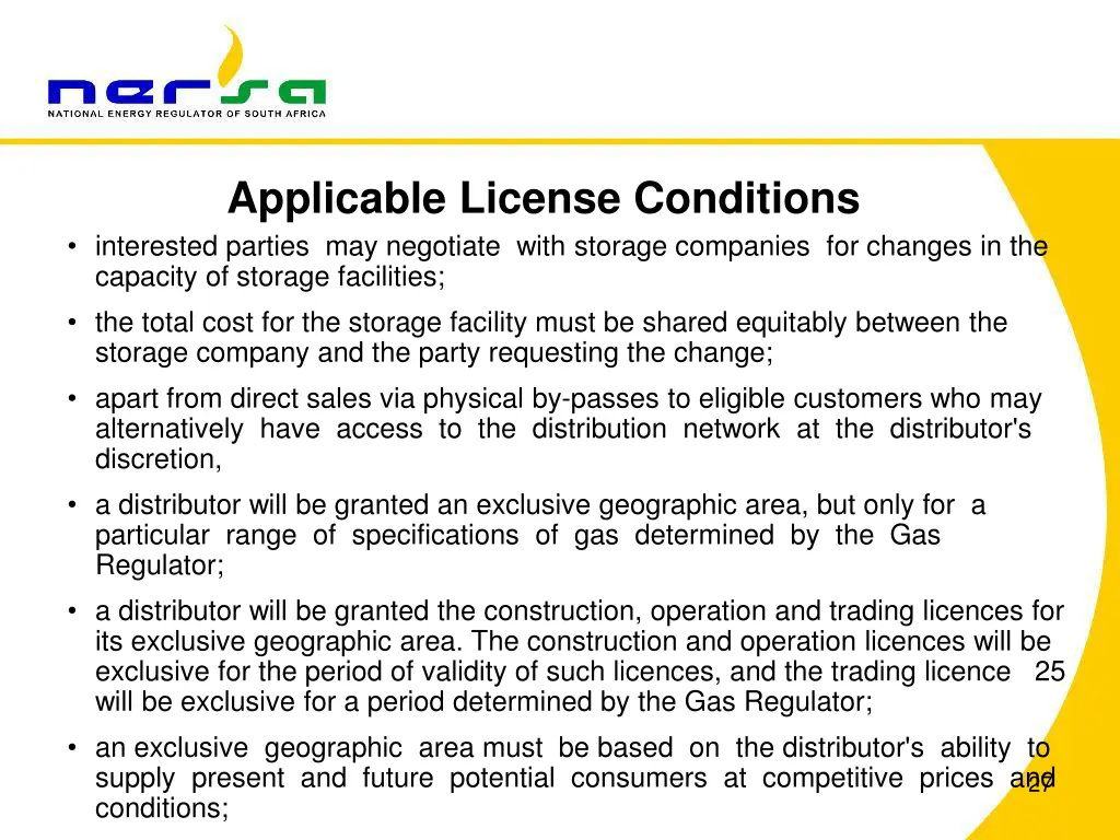 applicable license conditions interested parties