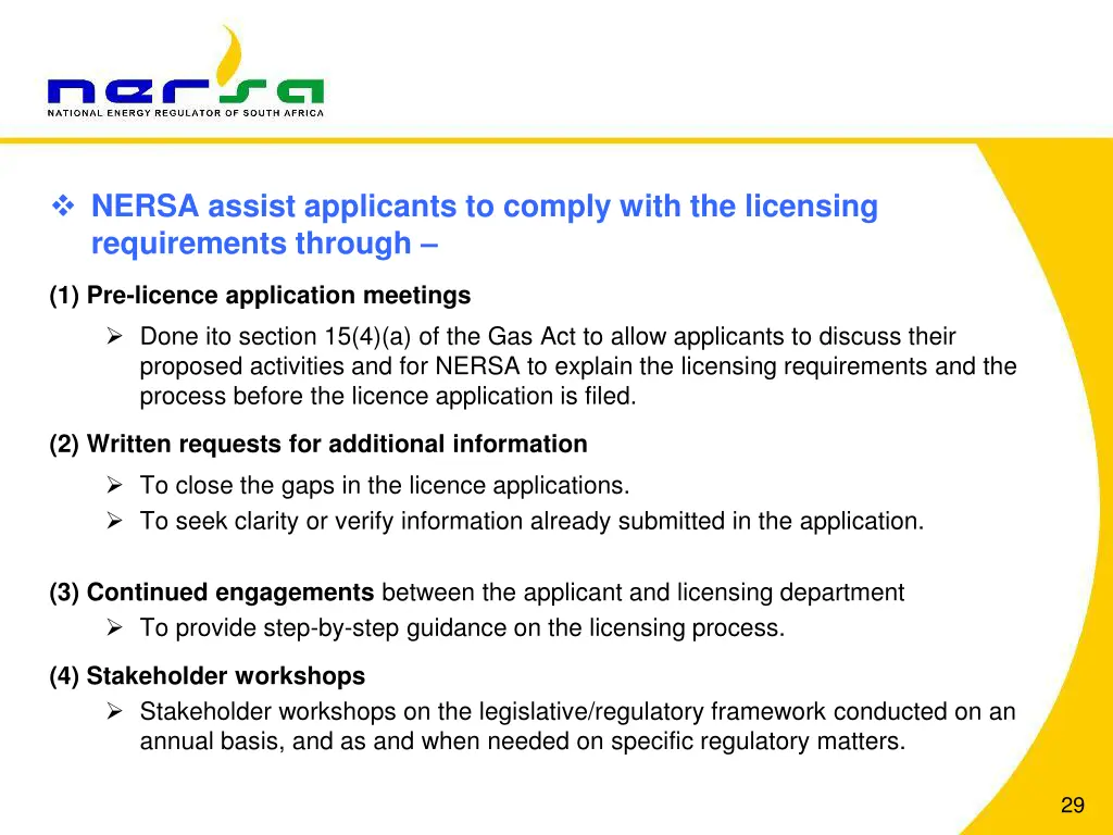 nersa assist applicants to comply with