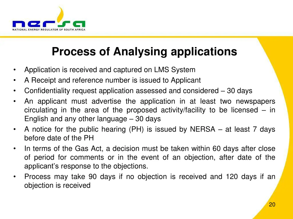 process of analysing applications 1