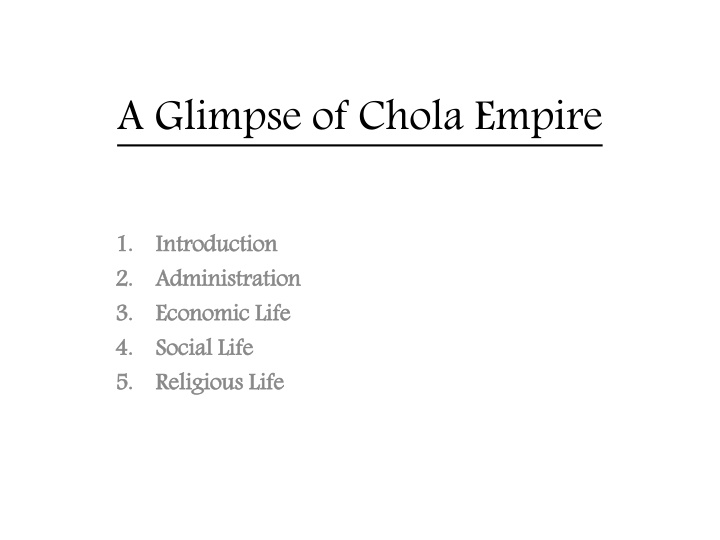 a glimpse of chola empire