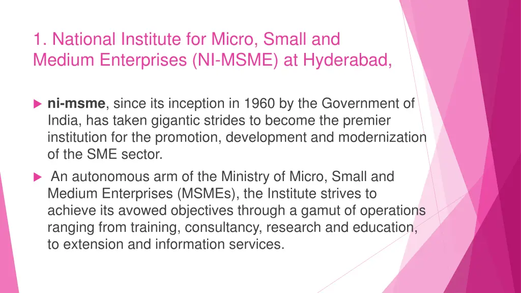 1 national institute for micro small and medium