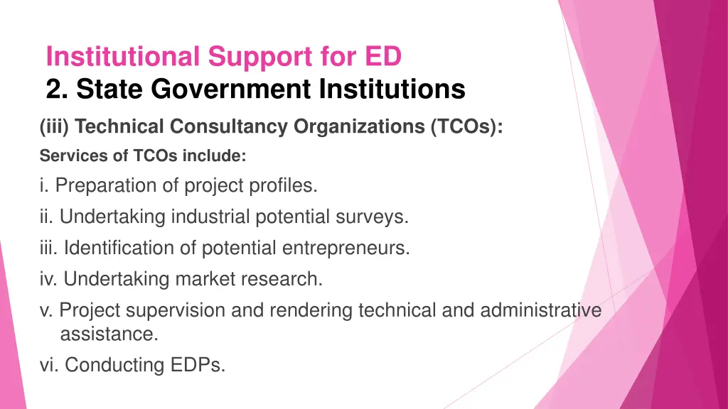 institutional support for ed 2 state government 3