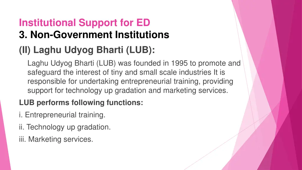 institutional support for ed 3 non government 2