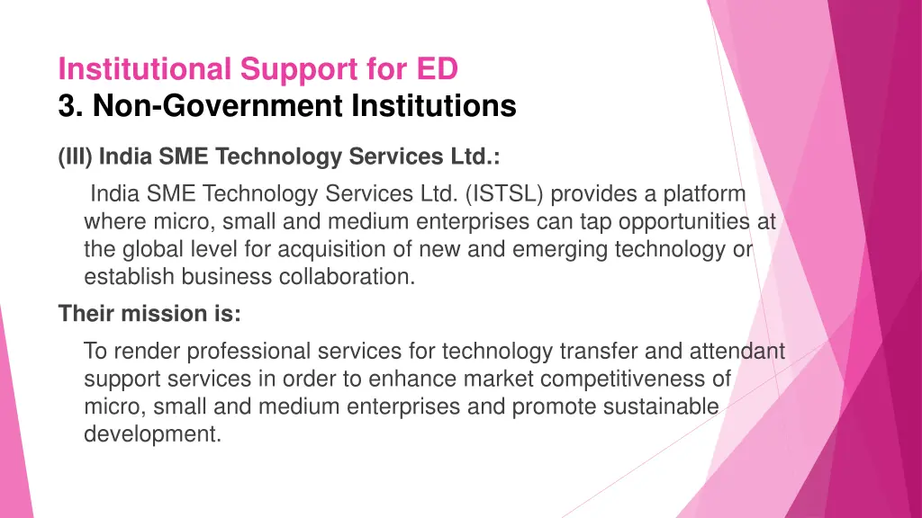 institutional support for ed 3 non government 3