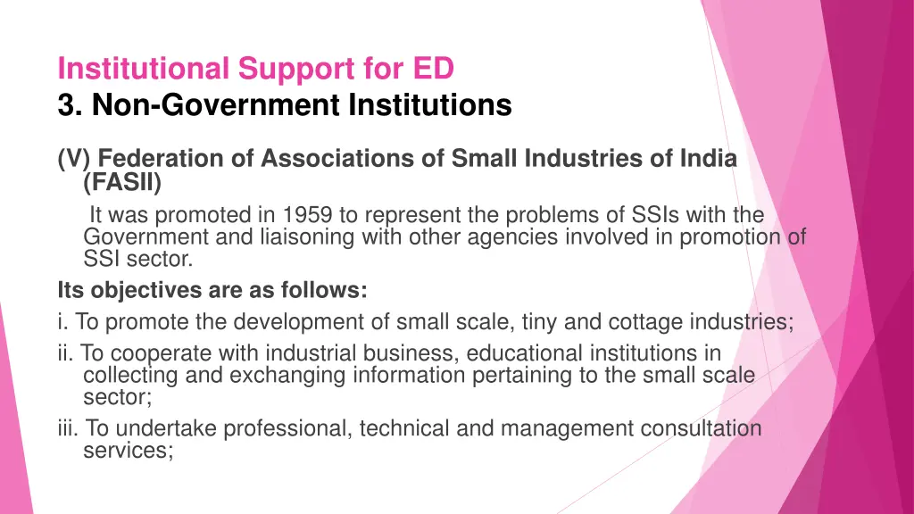 institutional support for ed 3 non government 5