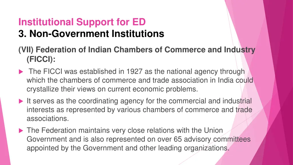 institutional support for ed 3 non government 7