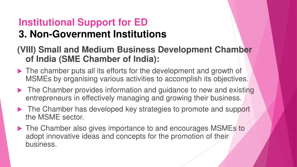 institutional support for ed 3 non government 8