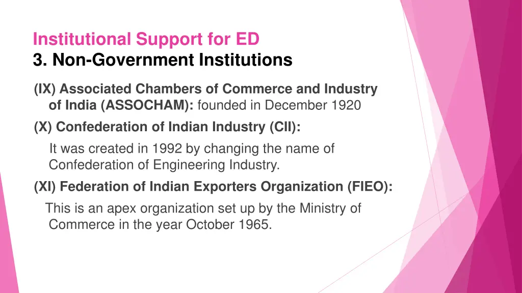 institutional support for ed 3 non government 9